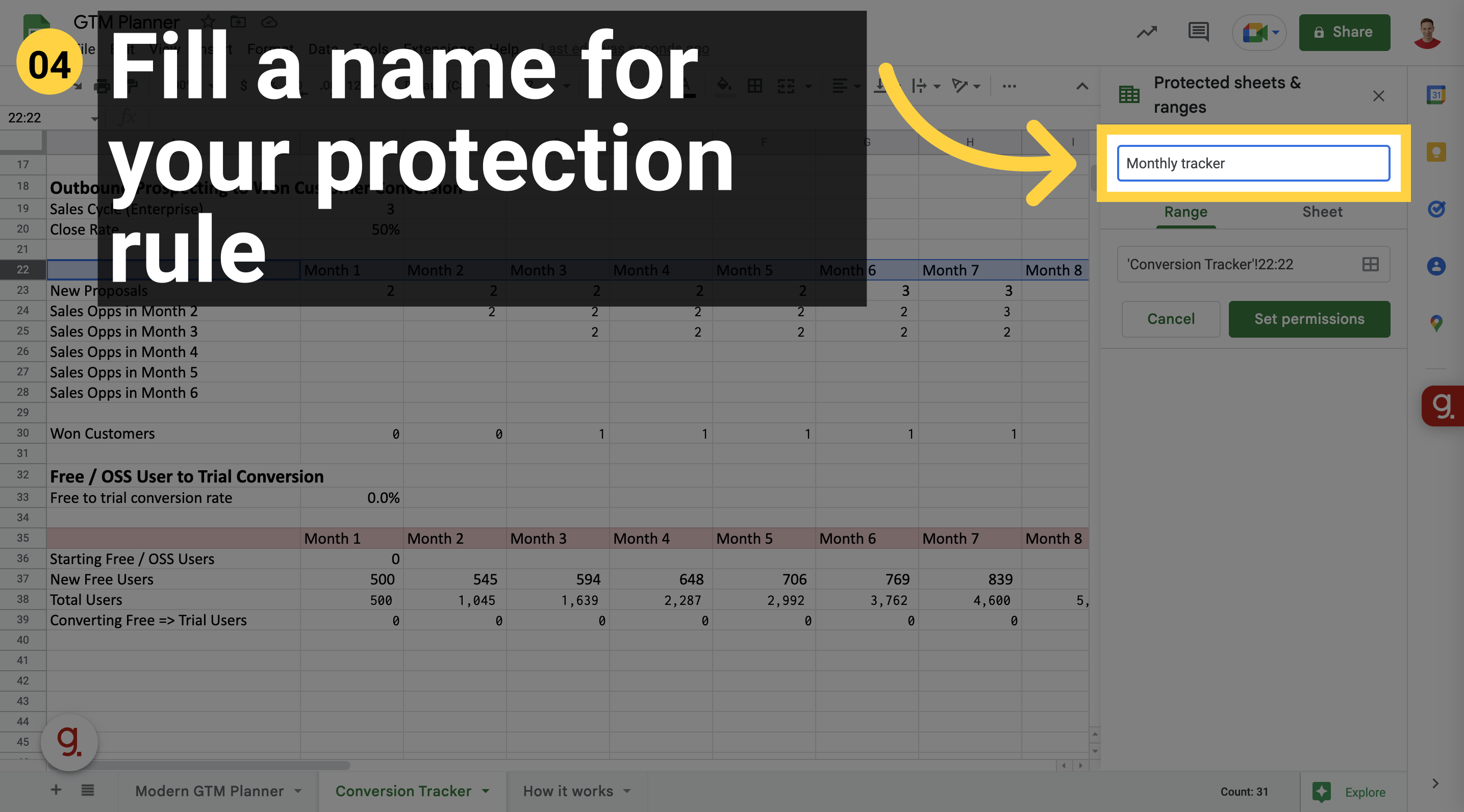 Fill a name for your protection rule