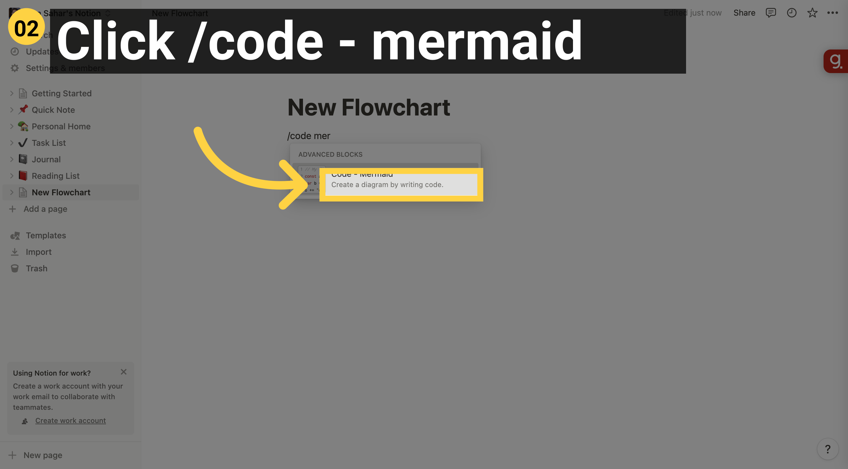 Click /code - mermaid
