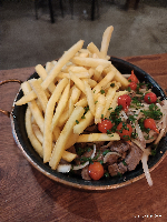 Ancho 600gr com  Mandioca frita ou cozida na manteiga de garrafa ou Batata Frita