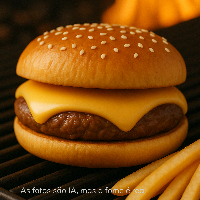 COMBO Cheese Burguer ANGUS com queijo CHEDDAR (180g) + Batata Frita (100g)