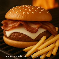 COMBO C/ 2X SODA | BLUE Cheese Bacon ANGUS (180g) com batata frita(100g)