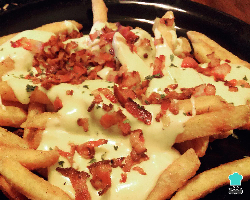 Fritas com Mussarela bacon