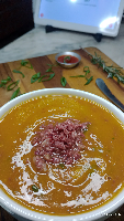 Caldo de Abóbora com carne seca