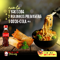 Yakisoba 500 Ml + 3 Rolinhos de Legumes + Coca Cola 200 ml