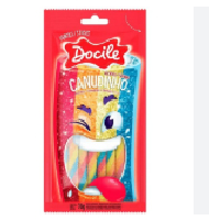 Bala Docile Canudinho Morango Colorido 70g