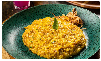 Risoto de Carne Seca com Moranga e Gorgonzola