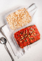 Berinjela ao forno c/ arroz aletria
