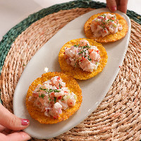 Mini Patacones com Ceviche