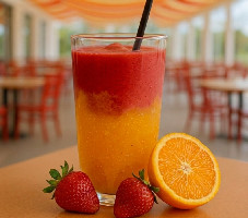 Campeão | Suco Natural 2 Cores ( Laranja com Morango ) - 300ml