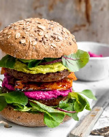 Hambúrguer de cogumelos (vegano)
