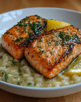 Salmão com Risoto de limão siciliano