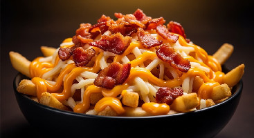 Fritas com Queijo e Bacon