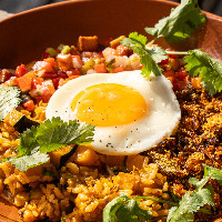 Baião de Dois com Paçoca de Carne de Sol + Entrada e Sobremesa