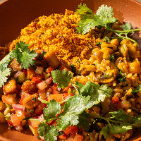Baião de Dois com Paçoca de Cogumelos + Entrada e Sobremesa