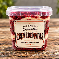 Bolo no pote Red Velvet com creme de natas