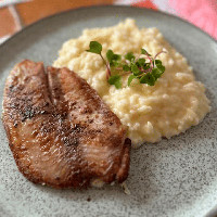 Tilápia Grelhada com Risoto de Limão-Siciliano