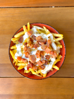 Batata Frita com catupiry bacon