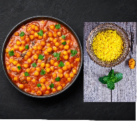 Grão de bico com Molho Masala  🌱 Acompanha Arroz de Açafrão