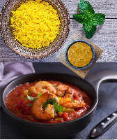 Moqueca de Camarão com Peixe Indiano (serve 3 a 4 pessoas)