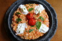 Risoto com Tomates assados e Burrata