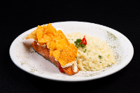 SALMÃO GRELHADO COM CREAM CHEESE E RISOTTO
