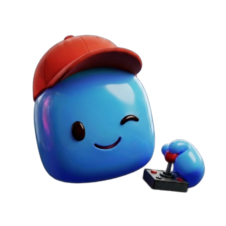 Gummy AI mascot character bouncing