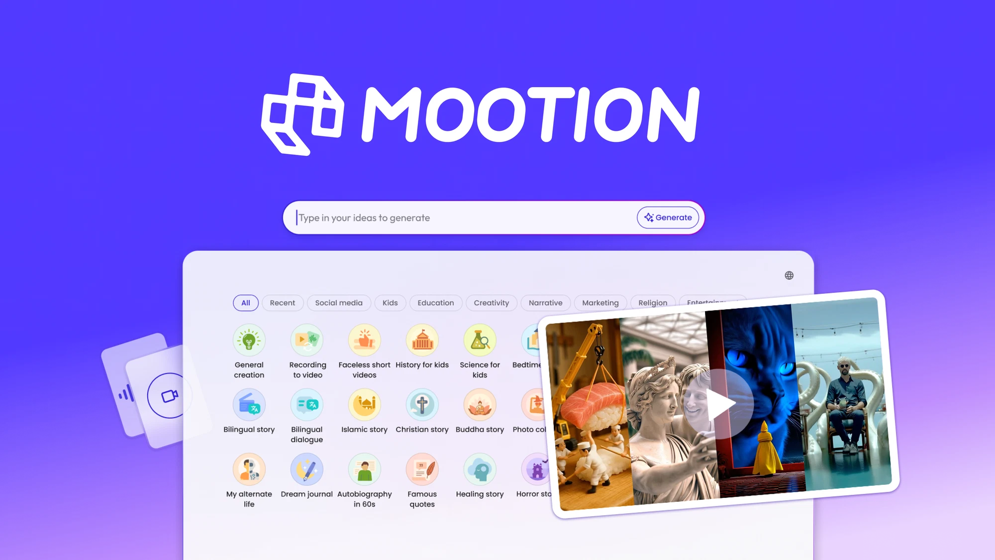 Yapay Zeka Video Oluşturucu Mootion: Hikayeni Görselleştir