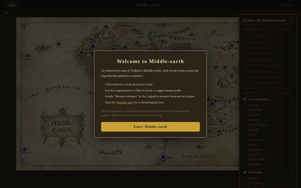 Orta Dünya'yı Keşfedin: İnteraktif Harita ile Yolculuk
