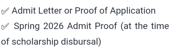 What I admit letter and proof of application and what is spring 2026 admit proof