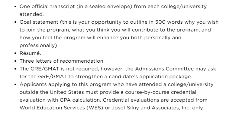 Process to apply to a US university