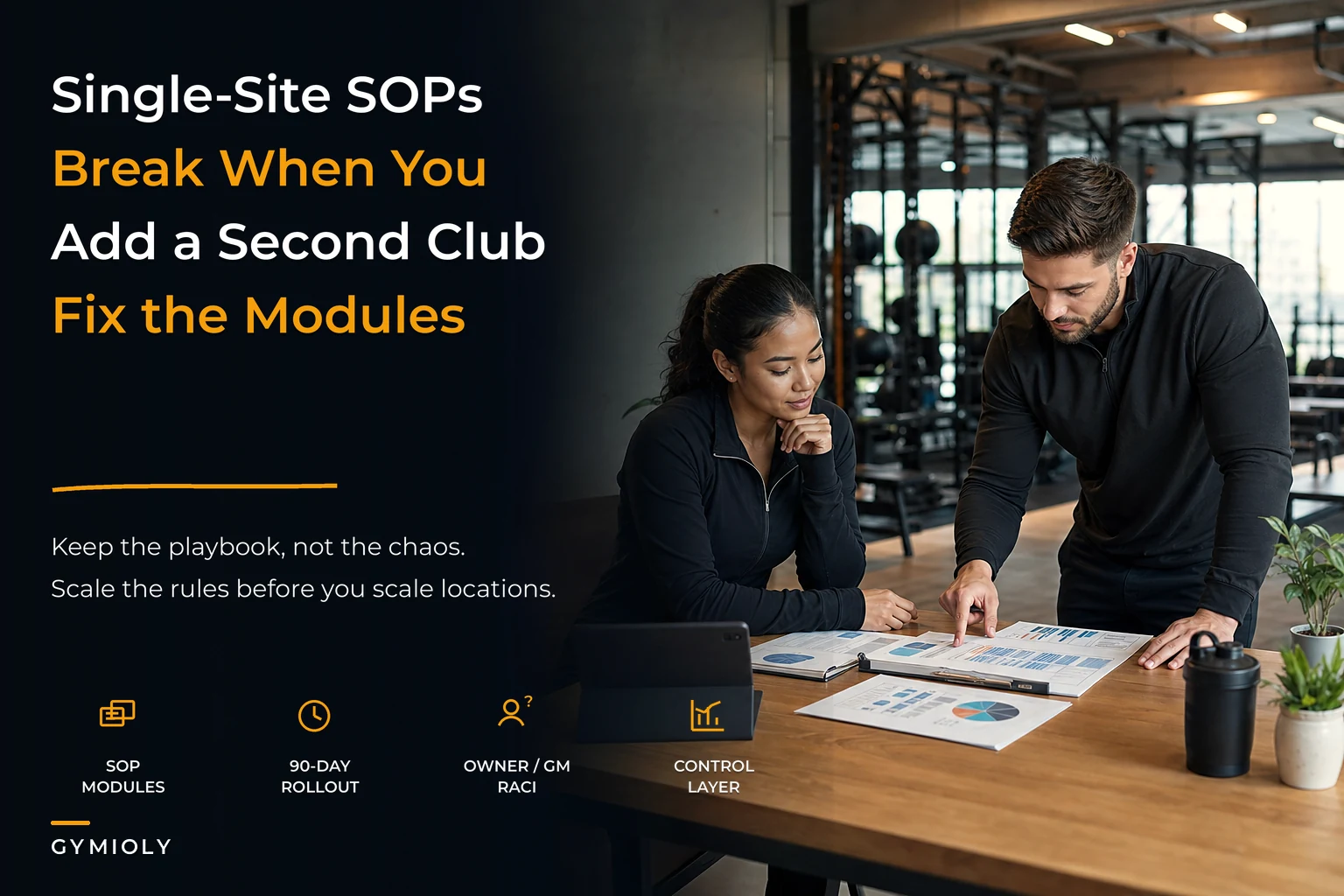 Multi-location gym operations: convert single-site SOPs into franchisable modules with a 90-day rollout