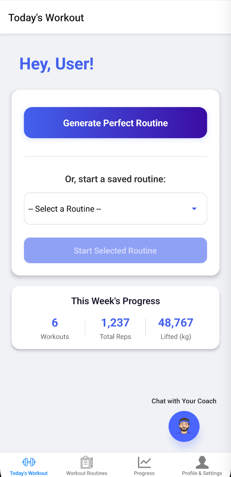 MyFitEra App Interface