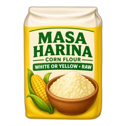 Corn Flour, Masa Harina, White or Yellow, Raw