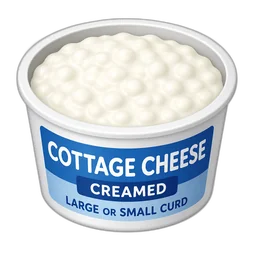 Cottage Cheese, Creamed, Large or Small Curd
