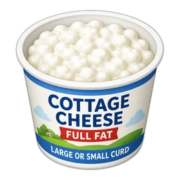 Cottage Cheese, Full Fat, Large or Small Curd