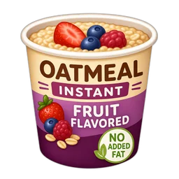 Oatmeal, Instant, Fruit Flavored, No Added Fat