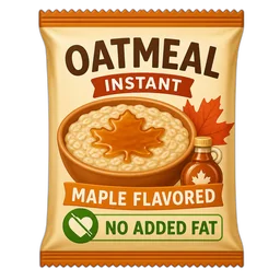 Oatmeal, Instant, Maple Flavored, No Added Fat