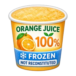 Orange Juice, 100%, Frozen, Not Reconstituted