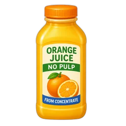 Orange Juice, No Pulp, From Concentrate