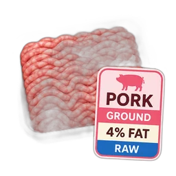 Pork, Ground, 4% Fat, Raw