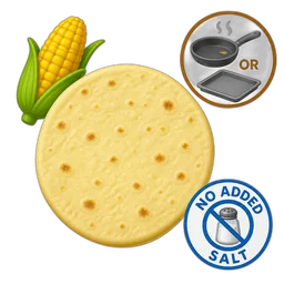 Tortilla, Corn, Ready-to-Bake or -Fry, No Added Salt
