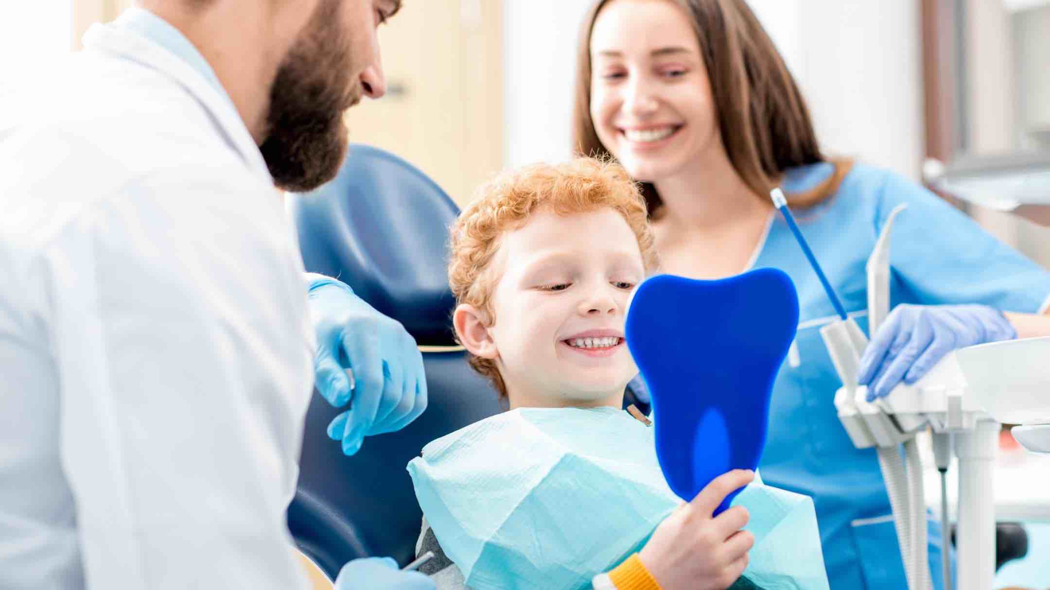 photo of children's dentistry being performed