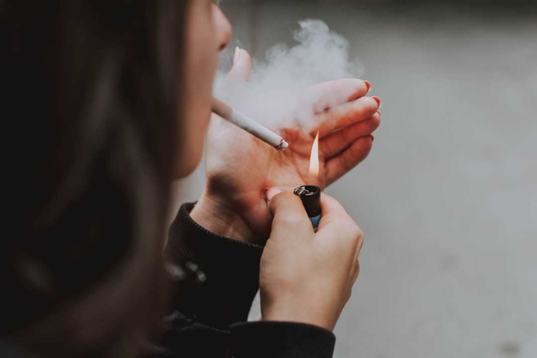 a woman smoking