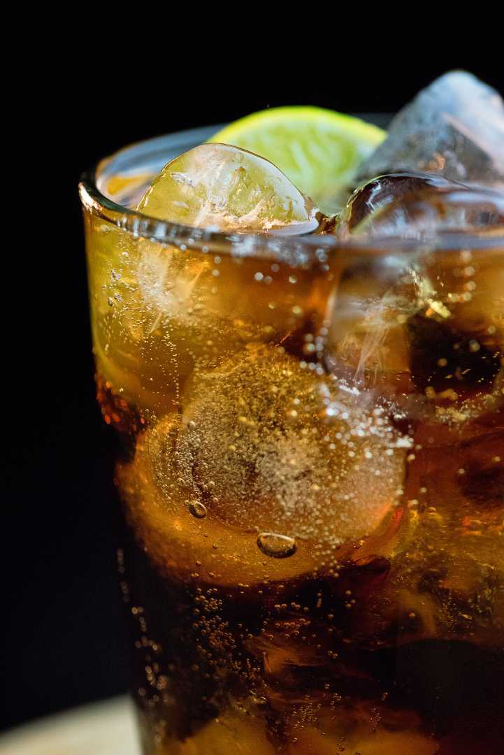 a glass of soda