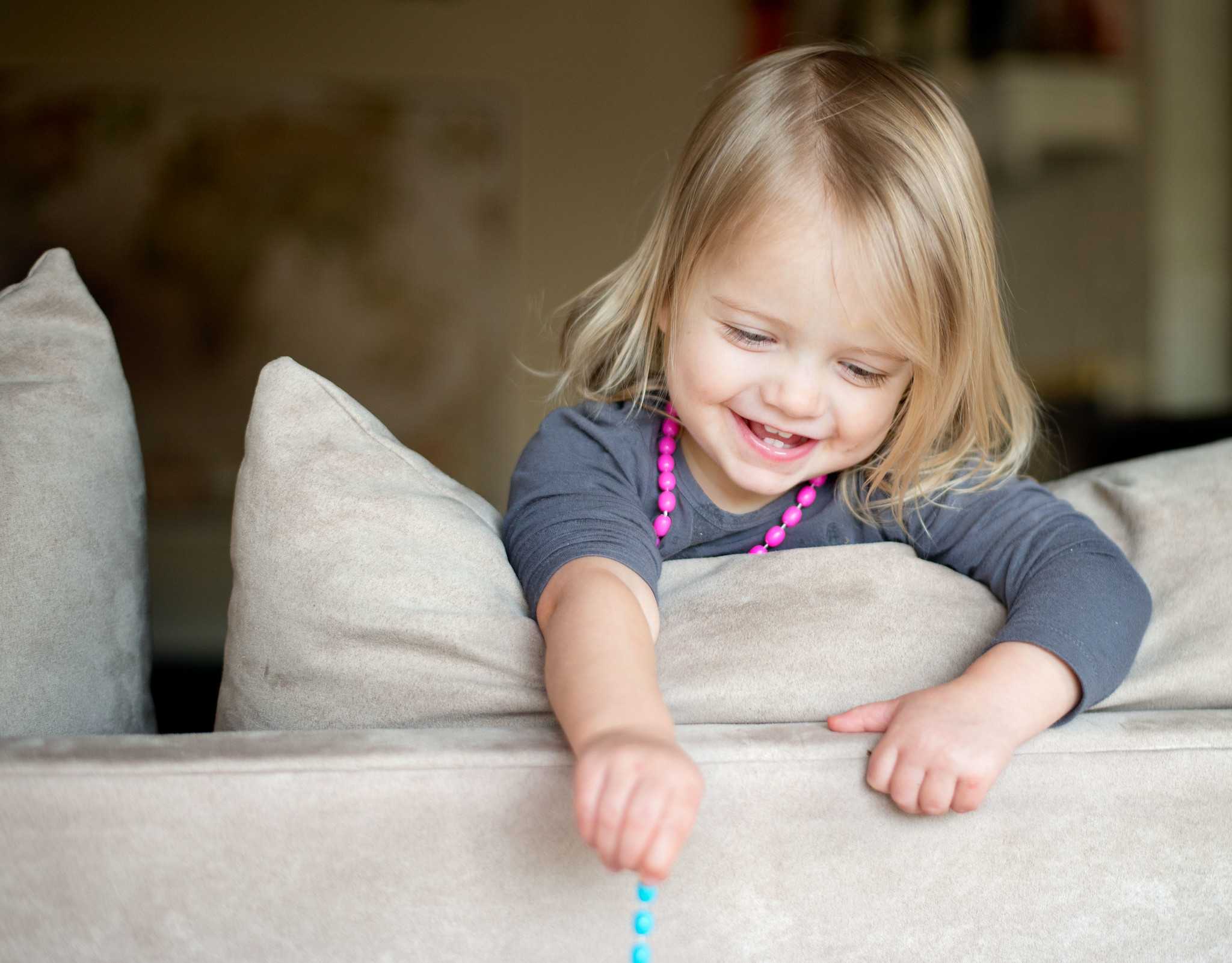 A child smiling.