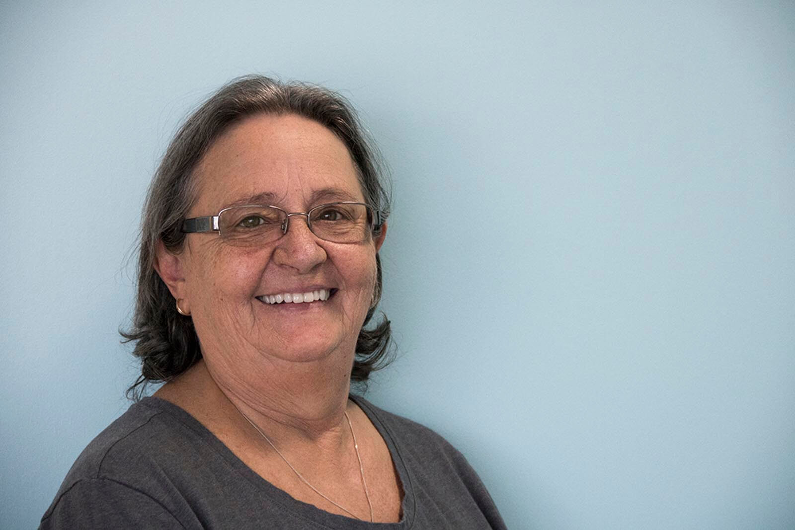 Smiling Hayven Denturist patient with new dentures.