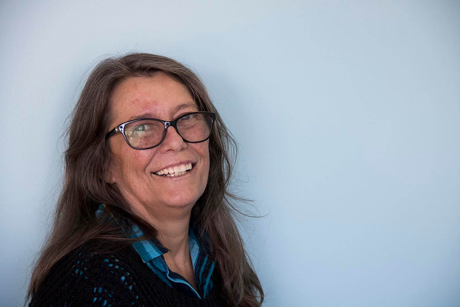 Smiling Hayven Denturist patient with new dentures.