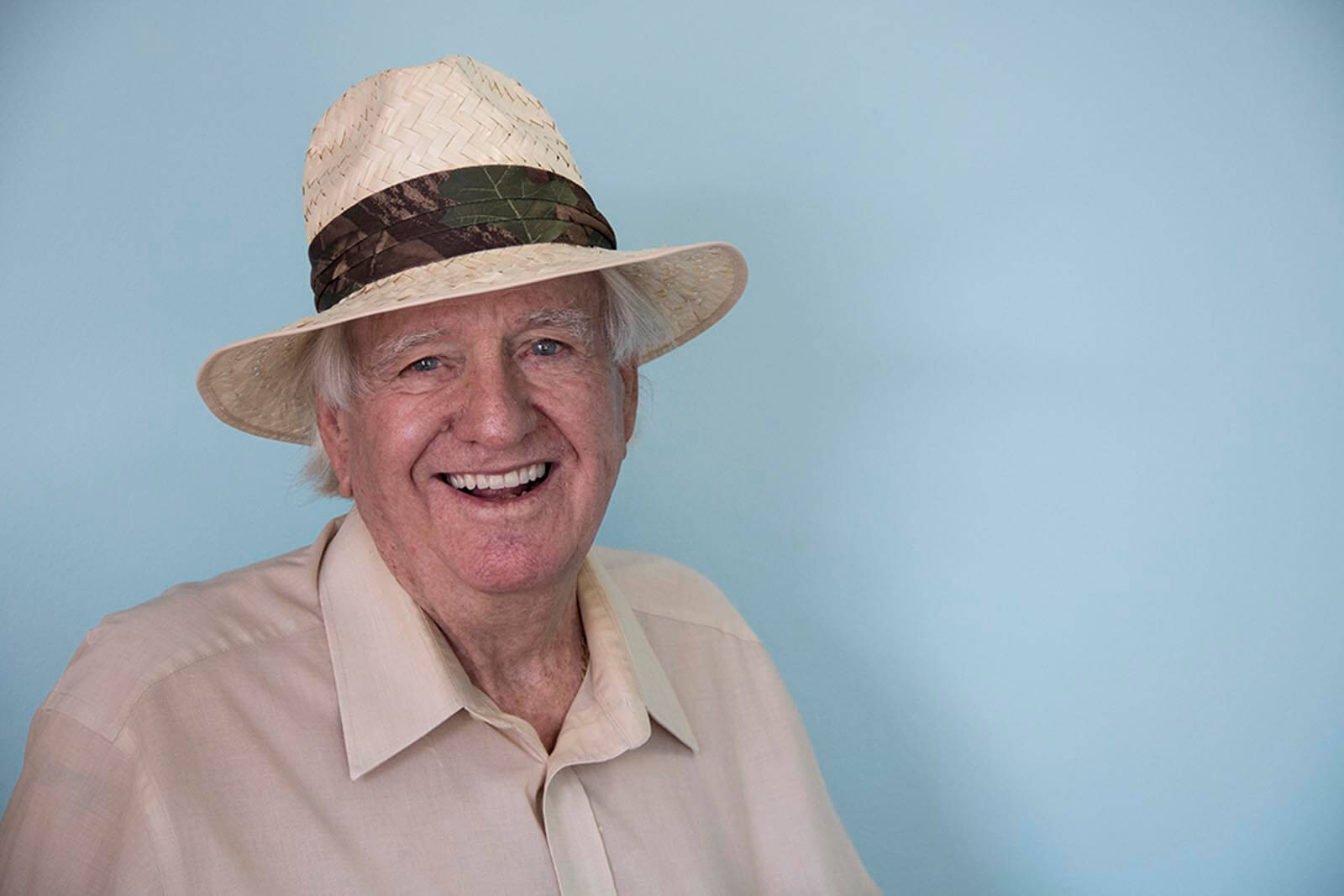 Smiling Hayven Denturist patient with new dentures.