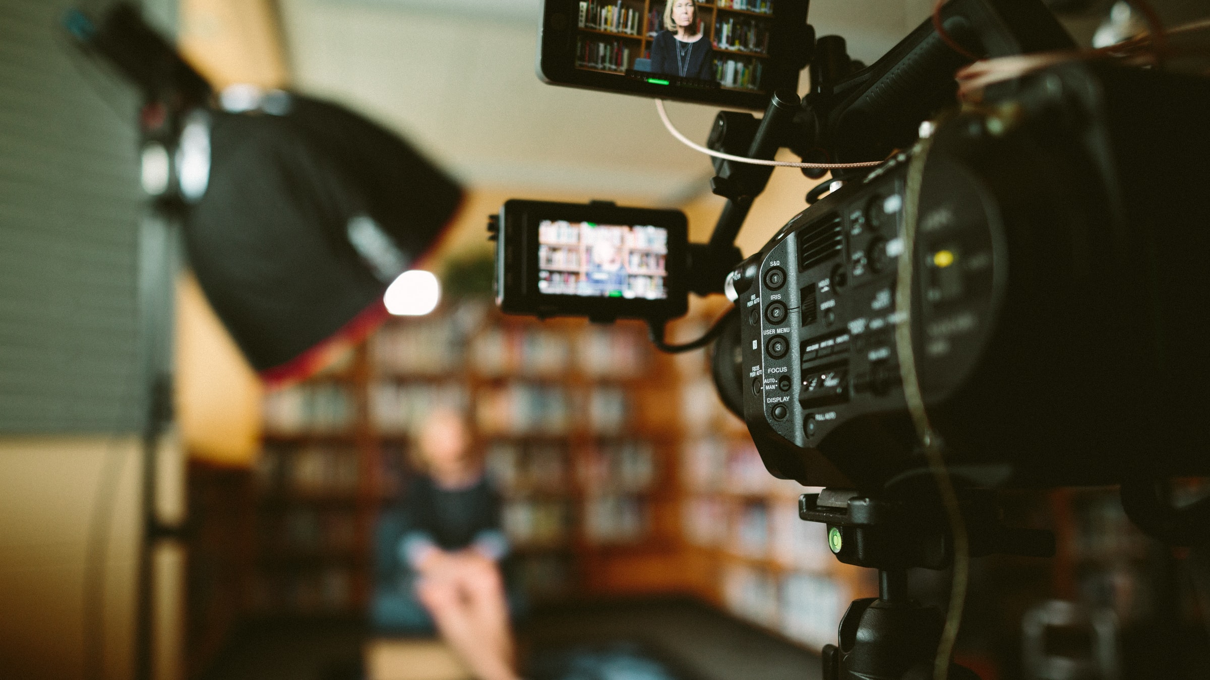 A video camera during a shoot.