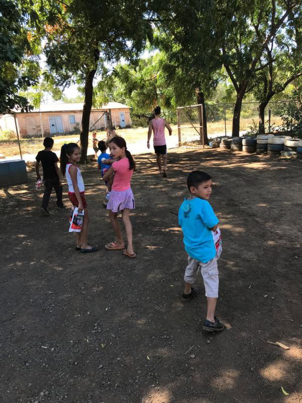 children playing outside